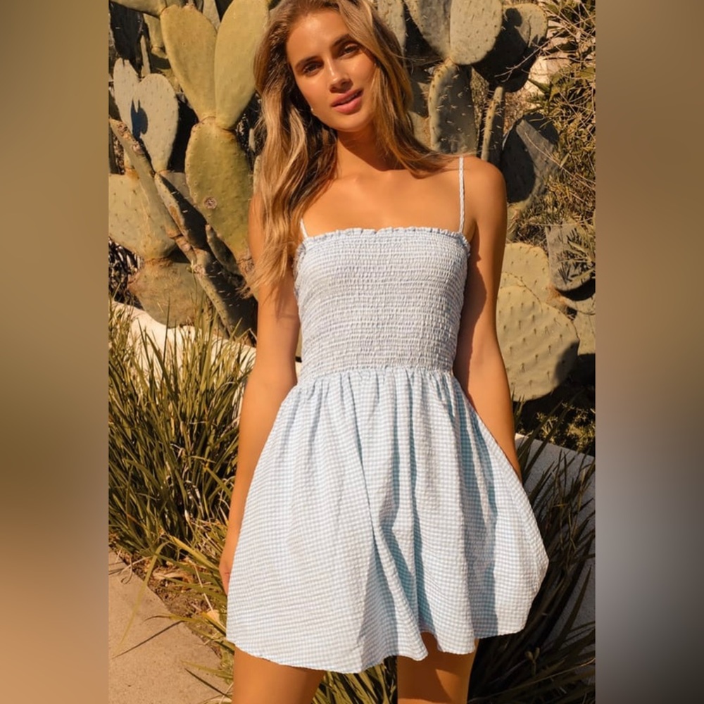 NWT Lulu’s Treat Me Right Gingham Mini Dress